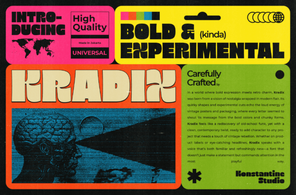 Kradix: A Retro Display Typeface for High-Impact Campaigns