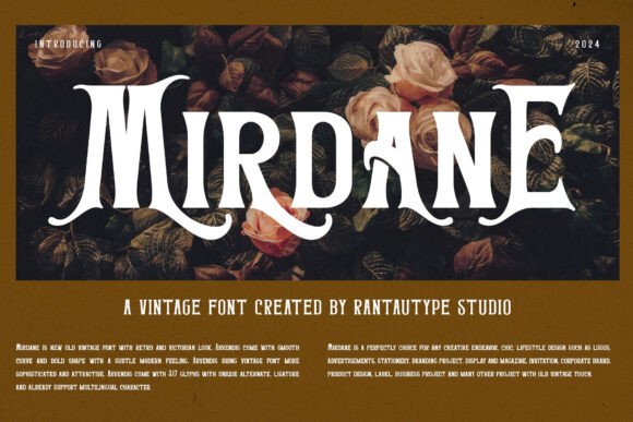 Mirdane Font: A Vintage Display Typeface for Charming Business Branding