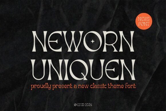 Neworn Uniquen Display Font for Editorial Design and Branding