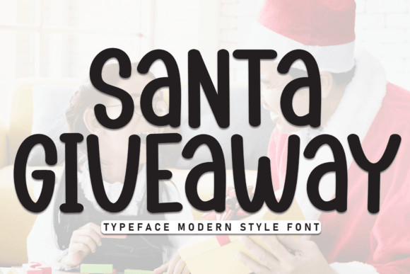 Santa Giveaway Font for Handmade Labels and Festive Product Design